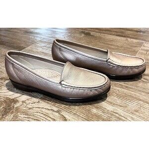 SAS Simplify Loafer Womens 6.5 Narrow Leather Slip On Gold Metallic Tripad USA